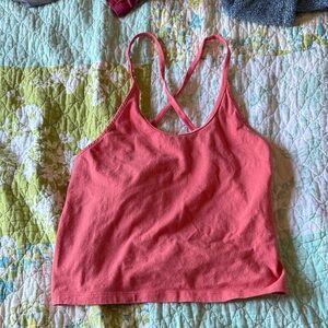 American Eagle Outfitters Coral Pink Crop Tank Top